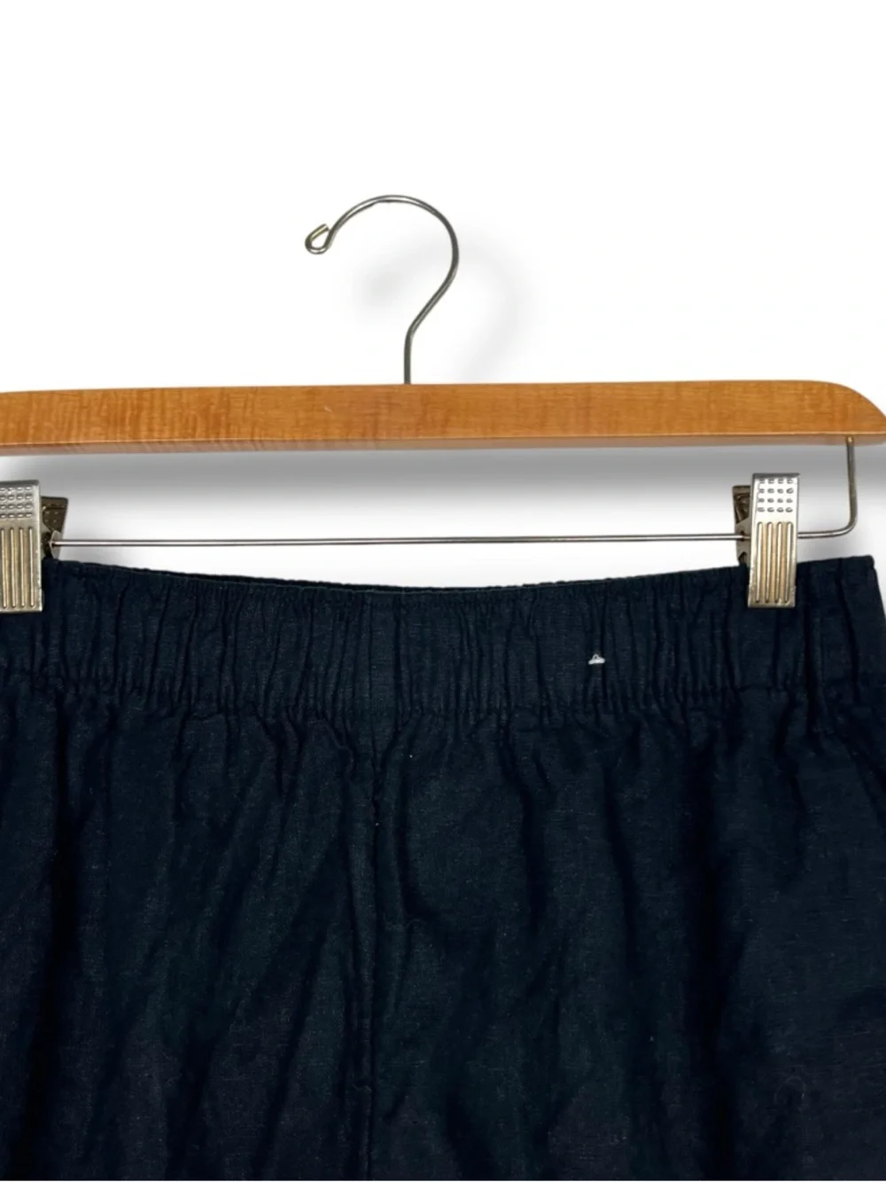 Abercrombie & Fitch Linen Blend Shorts Black Pull On Small Pockets Travel Lined - Picture 6 of 9
